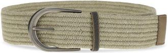Brunello Cucinelli Womens Beige Linen Regular Belt