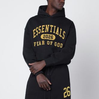 Fear of God Black washed sweatshirt with logo print