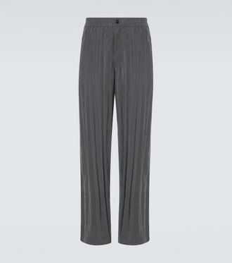 Giorgio Armani Pleated canvas wide-leg pants