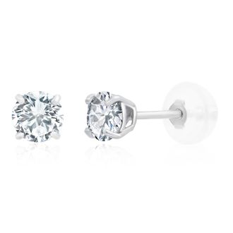 MAX + STONE 14k Yellow or White Gold 4mm Round Stud Earrings