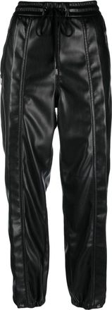 Iceberg faux-leather straight-leg trousers - women - Polyester/Polyurethane - 46 - Black