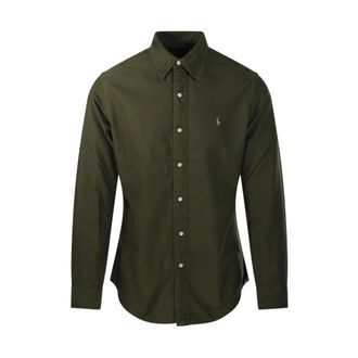 Ralph Lauren Garment-Dyed Oxford Shirt - Heren - Casual Overhemden - Groen - L - Katoen - Overhemden