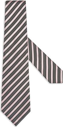 Ermenegildo Zegna striped tie - men - Silk/Cotton - One Size - Pink