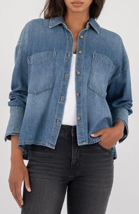 Kut from the Kloth Gertie Denim Shirt in Vintage Wash at Nordstrom, Size X-Large