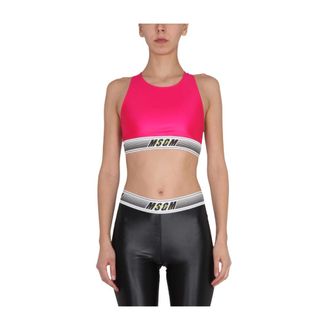 Msgm Top con Logo Activewear - - Tops - Donna - Rosa - M