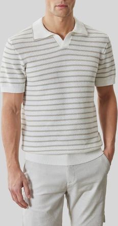 Robert Barakett Stellan Stripe Polo in White at Nordstrom, Size Xx-Large