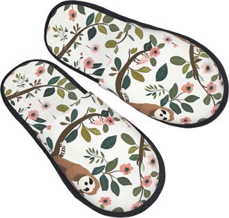 Generic Camping Slippers Sloth Branch Cute Animal Breathable House Slippers Furry Anti-Slide Slipper For Women Ladies Holiday L