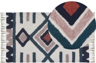 Beliani Beliani - Area Rug Multicolour Scandinavian Handwoven Tufted Cotton 80 x 150 cm Kozlu