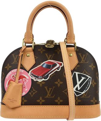 Louis Vuitton Alma Handbag Limited Edition World Tour Monogram Canvas Brown Canvas Handbag (Pre-Owned)