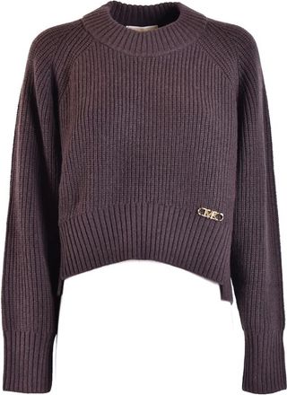 Michael Kors Rondgebreide trui - Dames - Ronde hals truien - Bruin - M - Truien & Vesten
