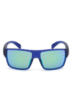 adidas 57mm Rectangular Sunglasses in Blue /Smoke Photocromatic at Nordstrom