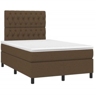 vidaXL Cama Box Spring Con Colch&oacute;n Tela Marr&oacute;n Oscuro 120x190 Cm Vidaxl