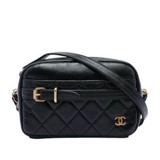 Chanel Pre-owned Buckle Camera Bag - Dames - Pre-owned - Zwart - Maat: ONE Size Leer