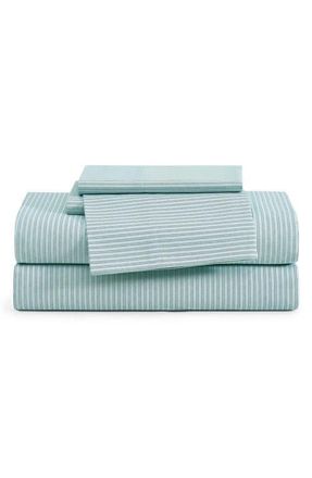 Tommy Hilfiger Highland Ticking Stripe Sheet Set in Harbor Green/blue at Nordstrom, Size Twin Xl