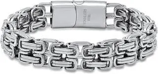 HMY Jewelry Mens Stainless Steel Double Chain Bracelet in Silver at Nordstrom Rack