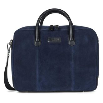 Howard London Wilfred Su&egrave;de Laptoptas - Heren - Laptoptassen - Blauw - ONE Size - Su&egrave;de - Tassen