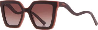 Longchamp Womens Gradient Irregular Sunglasses In Brown