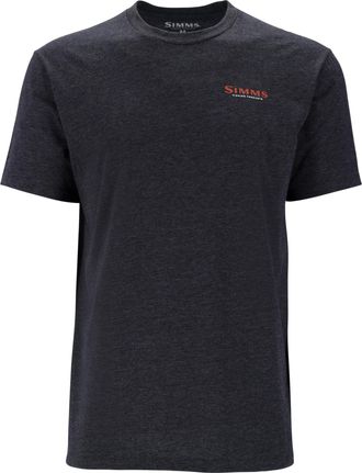 Simms Mens Let It Fly T-Shirt, Charcoal Heather, Medium