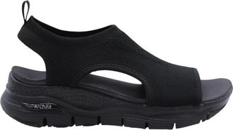 Skechers Lagoon Wedges - Dames - Sleehakken - Zwart - 38 EU - Schoenen
