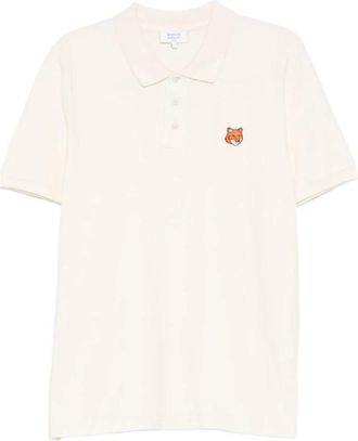 Maison Kitsun&eacute; Fox Head Regular Polo Shirt - Heren - Polos - Beige - XL - Katoen - Tops