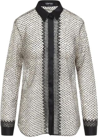 Tom Ford Dames, Blouses & Shirts, Zwart, Maat: XS Polyamide