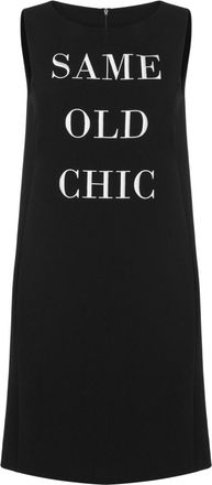Moschino embroidered round-neck dress - women - Elastane/Polyester - 38 - Black