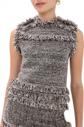 Ulla Johnson Kassi Knit Tweed Sleeveless Top In Dawn