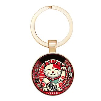 Generic Keyring with ornament, with cat motif, decorative pendant made of alloy, for teenagers, women, girls, collectors, travel, everyday bag, backpack, tote
