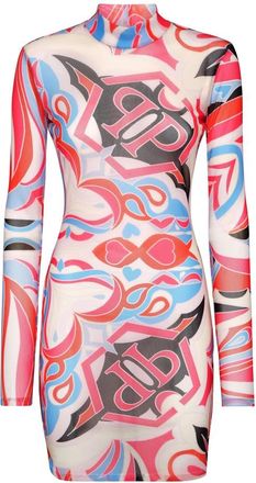 Philipp Plein Short Dress Circus - Dames - Korte kleedjes - Veelkleurig - S - Polyester - Kleedjes