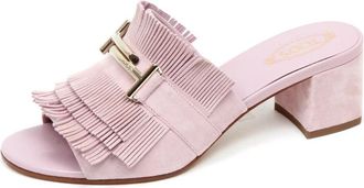 Tod's Su&egrave;de Sandaal Licht Schoen - Dames - Muiltjes - Roze - 36 EU - Su&egrave;de - Schoenen
