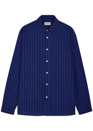 Oliver Spencer Atlanta Striped Stretch-cotton Shirt - Blue - XL