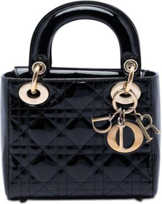 Dior Pre-owned Dior Mini Patent Cannage Lady Ladies G03KUFYFKH8OEC5J
