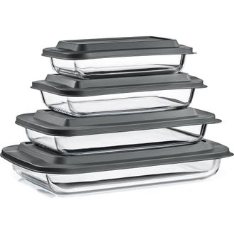 Sorbus 4-Piece Deep Dish Baking Dish Set in Clear at Nordstrom Rack