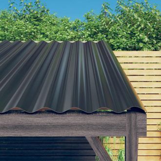 vidaXL Vidaxl - Paneles Tejado 12 Unidades Acero Galvanizado Antracita 100x36 Cm