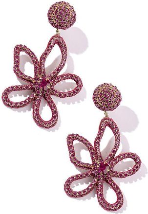 Deepa Gurnani Fiorella Flower Drop Earrings