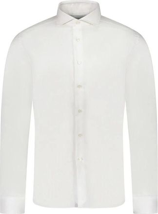 Xacus Overhemden, Heren, Wit, M, Leer, Regular Fit Wit overhemd