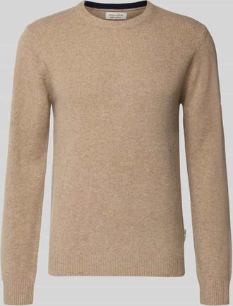 Casual Friday Casual Friday Strickpullover aus Woll-Mix Modell KARL in Camel Melange, Größe XXXL