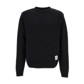 Arte Round-neck Knitwear, male, Black, Size: S Reversible Crewneck Sweater