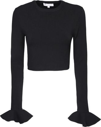 J.W.Anderson Long Sleeve Crop Top - Dames - Longsleeves - Zwart - M - Polyester - Tops
