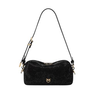 Pinko Bolso de mano Bauletto Mini con efecto ante y strass - Bags - Mujer - Negro - ONE SIZE