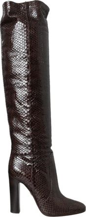 Dolce & Gabbana Exotische Leren Hoge Hak Laarzen - Dames - Hoge Laarzen - Bruin - 36 EU - Leer - Schoenen