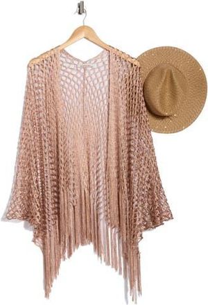 BCBGeneration Mesh Topper & Hat Set in Copper at Nordstrom Rack