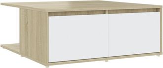 vidaXL Vidaxl - Coffee Table White and Sonoma Oak 80x80x31 cm Engineered Wood