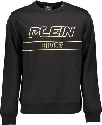 Plein Sport Sweatshirts, male, Black, Size: XL Hoodie Black Long Sleeve Print Contrast
