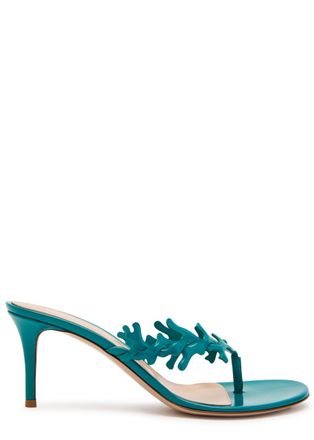 Gianvito Rossi Ocean 70 Patent Leather Thong Mules - Teal - 36 (IT36 / UK3)