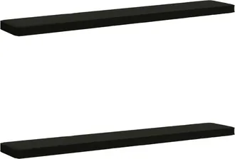 vidaXL Cojines Para Banco De 2 Piezas Vught 2 Pcs 100% Poli&eacute;ster Negro Vidaxl