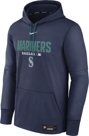 Nike Mens Seattle Mariners Authentic Collection Nike Therma MLB Pullover Hoodie in Blue | NAC3015NMVR-RMG