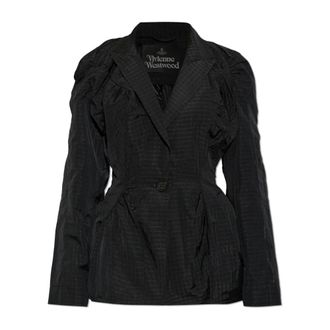 Vivienne Westwood Jassen, Dames, Zwart, M, Leer, Cloud Blazer