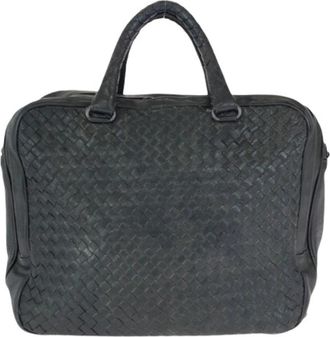 Bottega Veneta Pre-owned Briefcase - Heren - Vintage Handtas - Zwart - ONE Size - Leer - Vintage