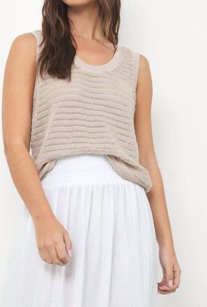 La Made Eva Stripe Tank Top In Oak Bark